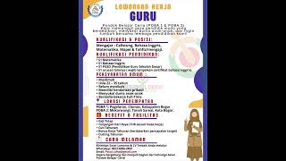 📢 LOWONGAN KERJA GURU – PONDOK BELAJAR CERIA (POBA) 📚