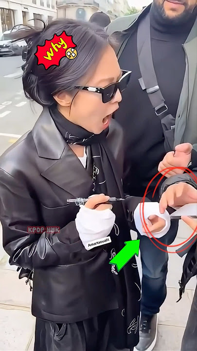 Jennie’s Cute Reaction When A Fan Asked Her To Sign His Phone 📱🤣 #jennie #blackpink #blink