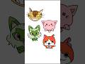 猫のキャラクターたちをアルファベットだけで描いてみた! #shorts #イラスト #アニメ #art