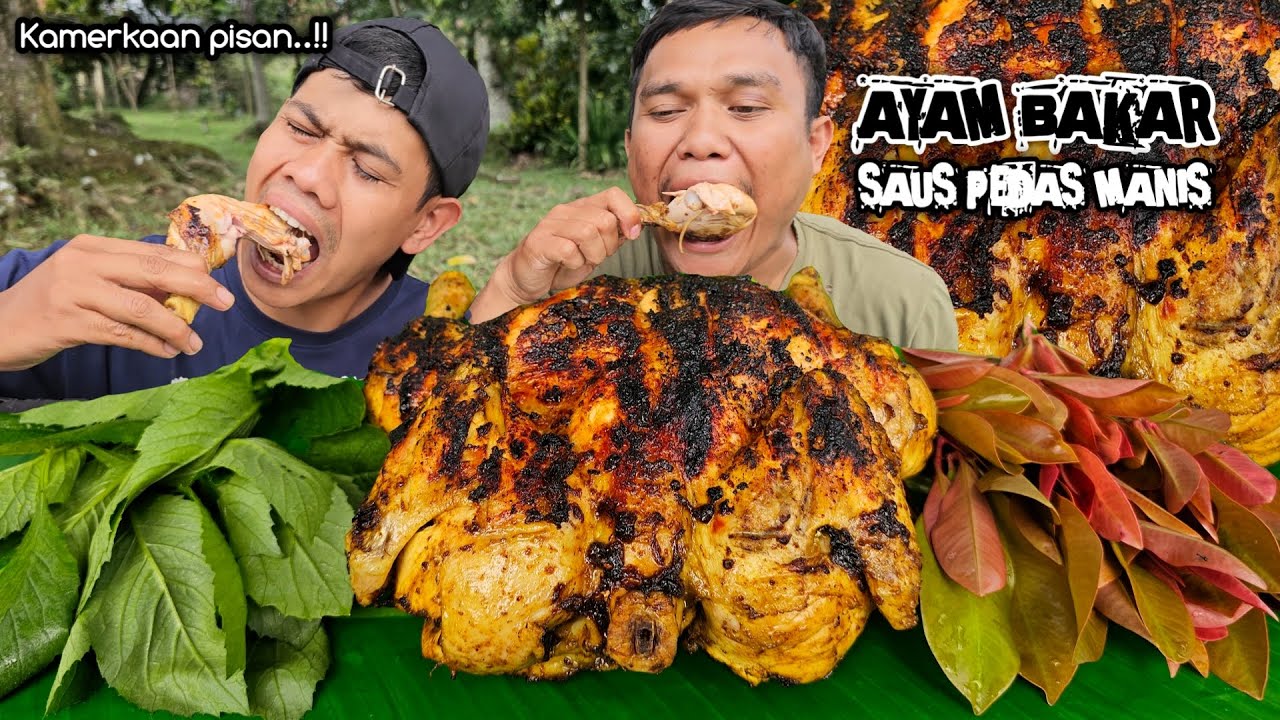 TETAP DINIKMATIN ! MUKBANG AYAM BAKAR SAUS PEDAS MANIS + SINTRONG + LAMPENI, NGEUNAH