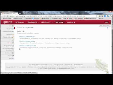 Sakai - Import data from other sites