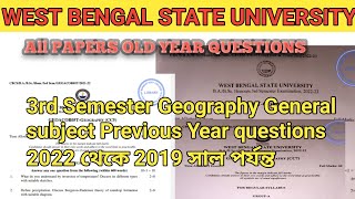 West Bengal state university ug Geography Honours privious year question || #wbsu