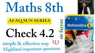 Maths class 8th | Check 4.2 | Unit 4 | exercise 4.2 | Q 1 | Sets | ex 4.2