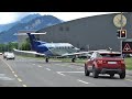 New Pilatus PC12NGX 🚦 Road crossing after test flight at Buochs airport