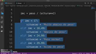 Python - Condicionais IF (Cálculo do IMC)