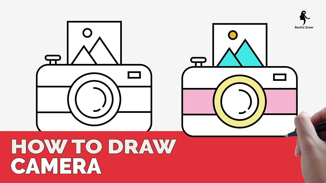 HOW TO DRAW A CAMERA EASY - YouTube