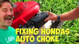 Installing a MANUAL CHOKE on a HONDA mower. PULLING ROOTS