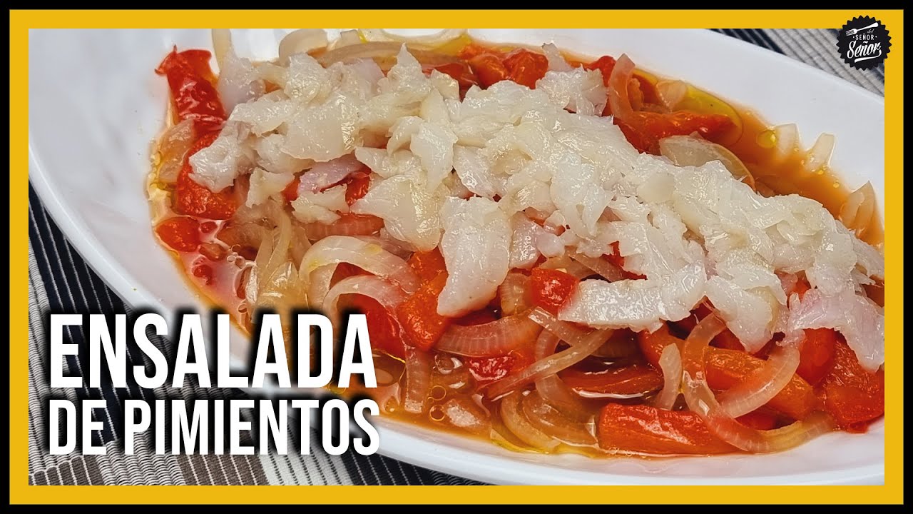 Ensalada de pimientos asados 😋 RECETA con bacalao ahumado y anchoas
