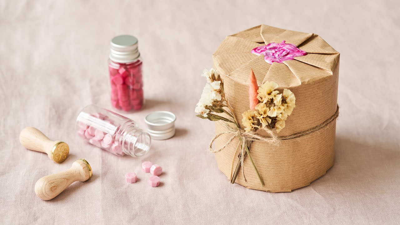 Gift wrapping with marbled seal DIY by Søstrene Grene YouTube