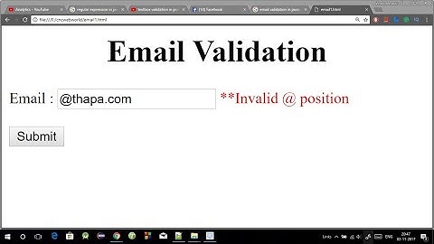 Email validation in Javascript in Hindi 2018 [ with source code ]
