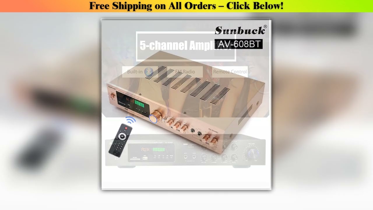 AV-608BT/628BT 2000W Bluetooth Audio Amplifier Subwoofers HiFi Stereo Surround Sound Digital