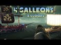 4 GALLEONS  2 SLOOPS • Sea of Thieves epic battle - PC Gameplay