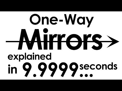 One-Way Mirrors explained in ten seconds