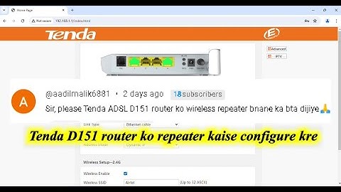 Tenda D151 router ko repeater kaise configure kare in 2024