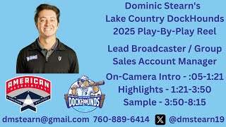 Baseball Play x Play Reel 2025 - Dominic Stearn - Lake Country DockHounds