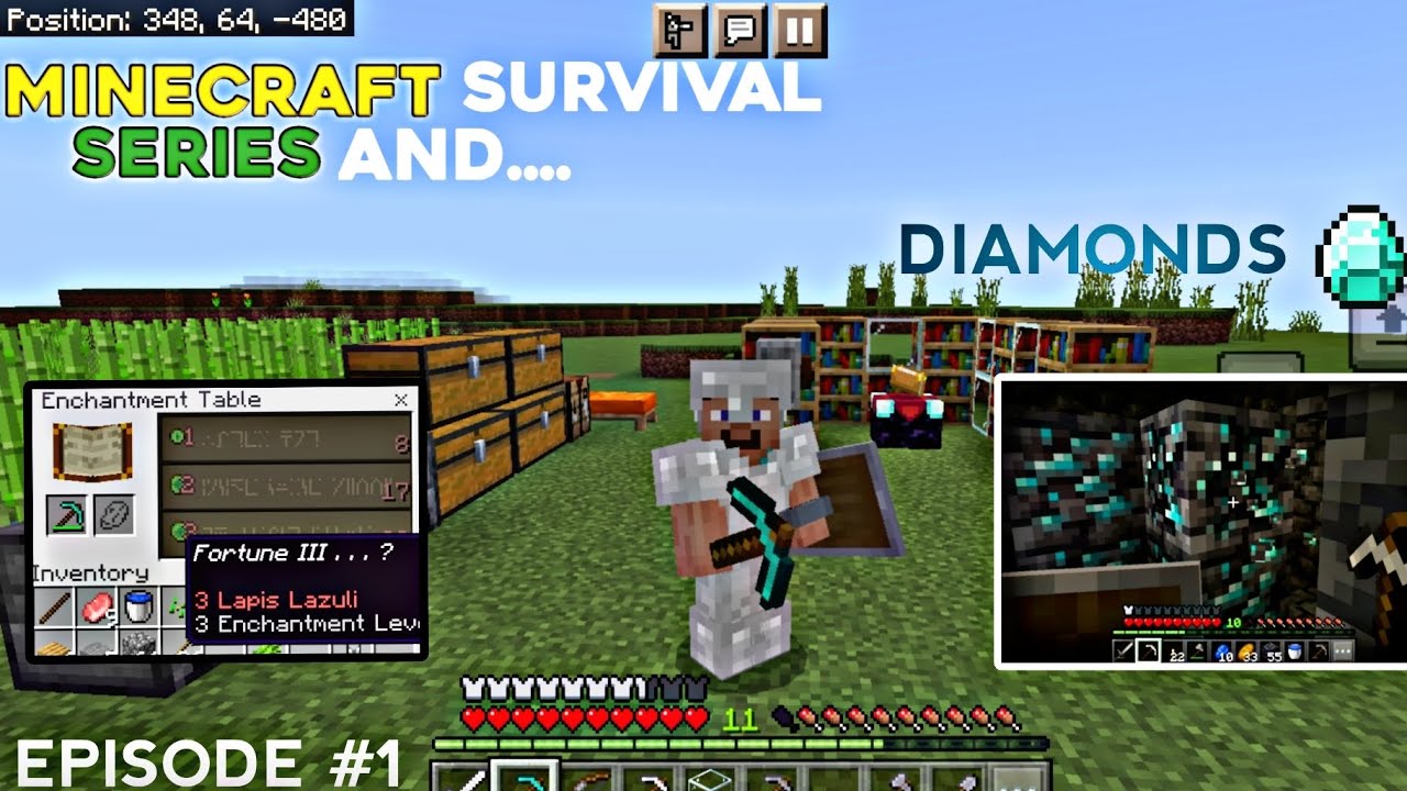 Minecraft survival series episode #1 I Found diamonds / Fortune 3 etc ...