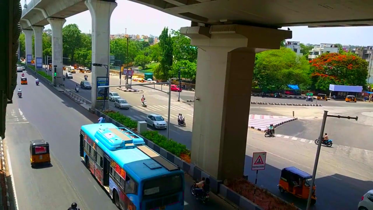 Beautiful view under Metro Rail station at Mettuguda
