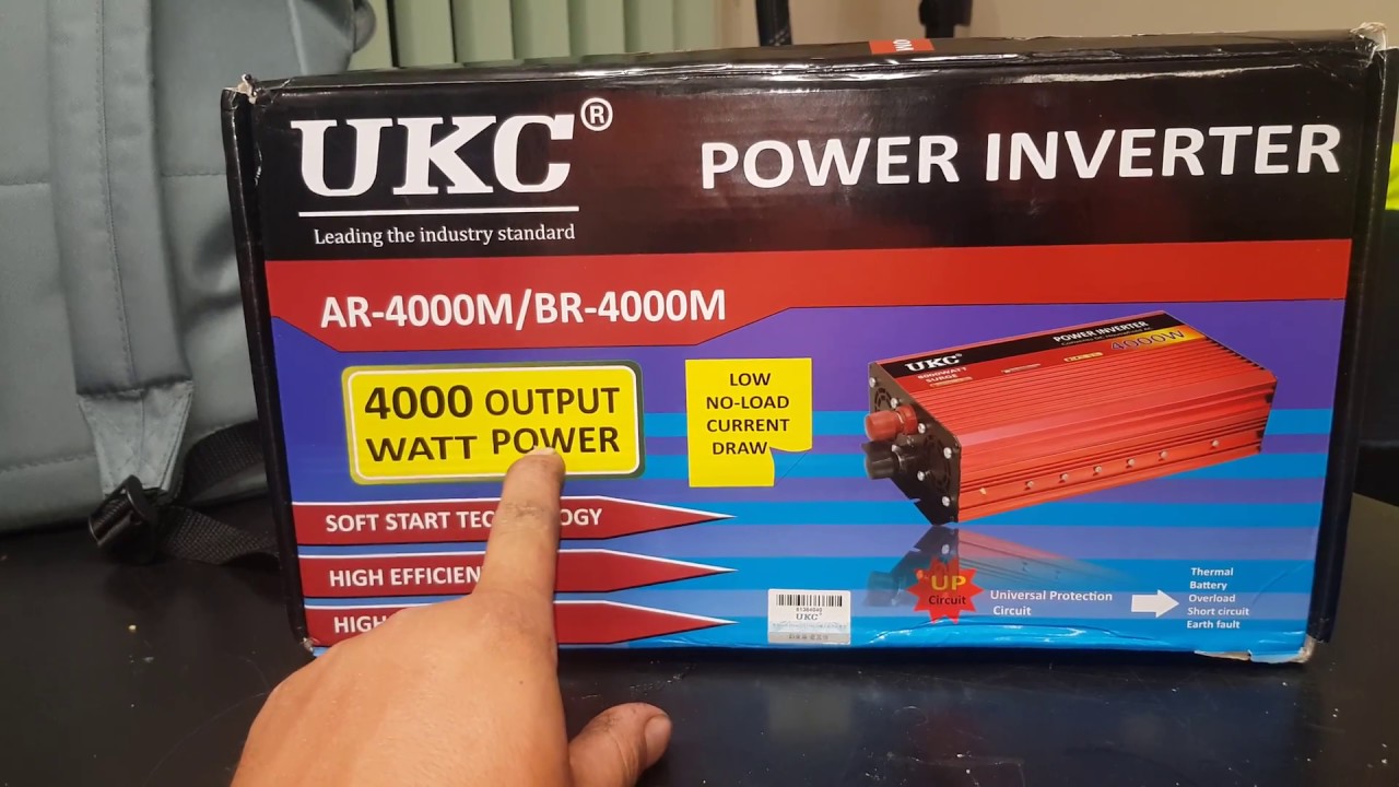UKC 4000watt 12v-240v power inverter unboxing and a look inside - YouTube