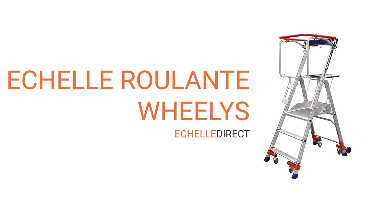 Escabeau roulant pour professionnels de la grande distribution ou magasin - Echelle Direct