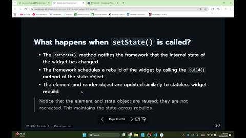 Mobile App Dev 68: Flutter Basics (Part 3) - Stateful Widget (Cont)
