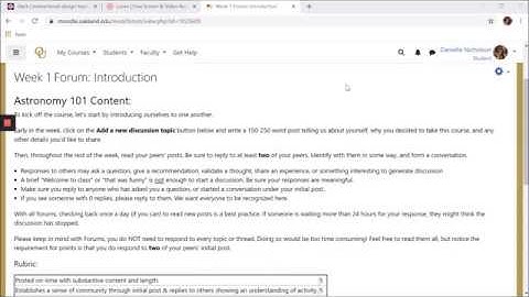 Participating in Forums - Student Tutorial - Oakland University Moodle