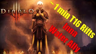 Diablo 3 Season 25 - Water Ally Inna Monk ~ 1 min T16 Nephalem Rifts