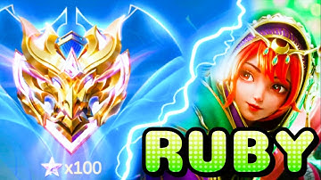 FINALLY I GET [MYTHICAL IMMORTAL RANK] 🥰 | BEST GAMEPLAY RUBY EXP-LANE BUILD & EMBLEM | MLBB