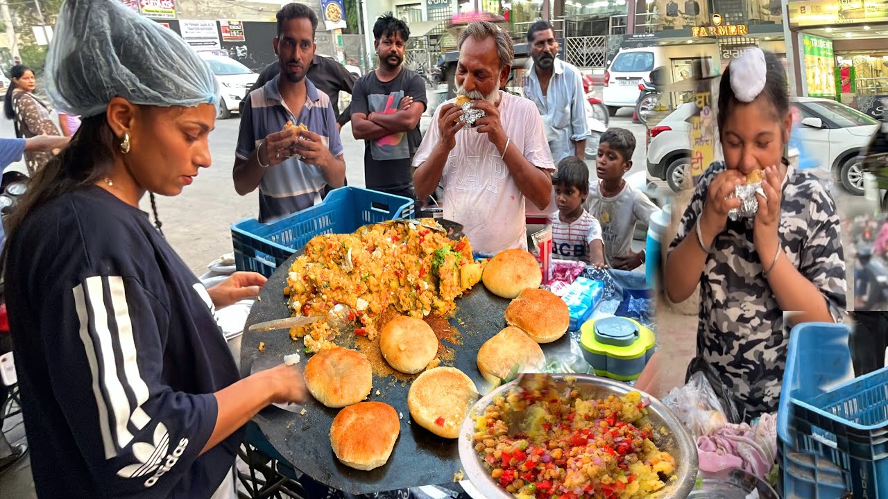 Тележка Кулча Чхоле 🍔 установлена ​​у ворот Дели | Город Ферозепур | здоровая семья ❤️ |