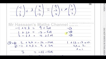 [P4] C34, (IAL), WMA02/01, Oct 2019, Q8, Vectors, Intersecting and Perpendicular Lines