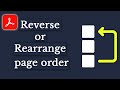 How to reverse or rearrange page order in pdf using Adobe Acrobat Pro DC