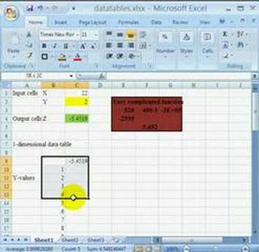One Dimensional Data Table in Excel