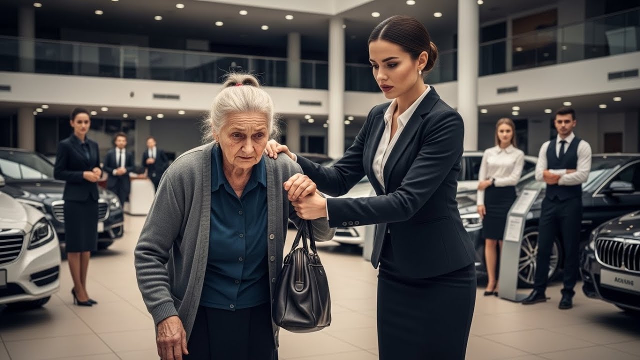 TIRE ESSA VELHA DAQUI!” — Mandaram Expulsar a Idosa da Concessionária… Até Descobrirem Quem Ela Era