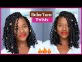 DIY YARN TWISTS on Natural Hair |Short Boho bob  |Elastic band| ItsAbeeyola