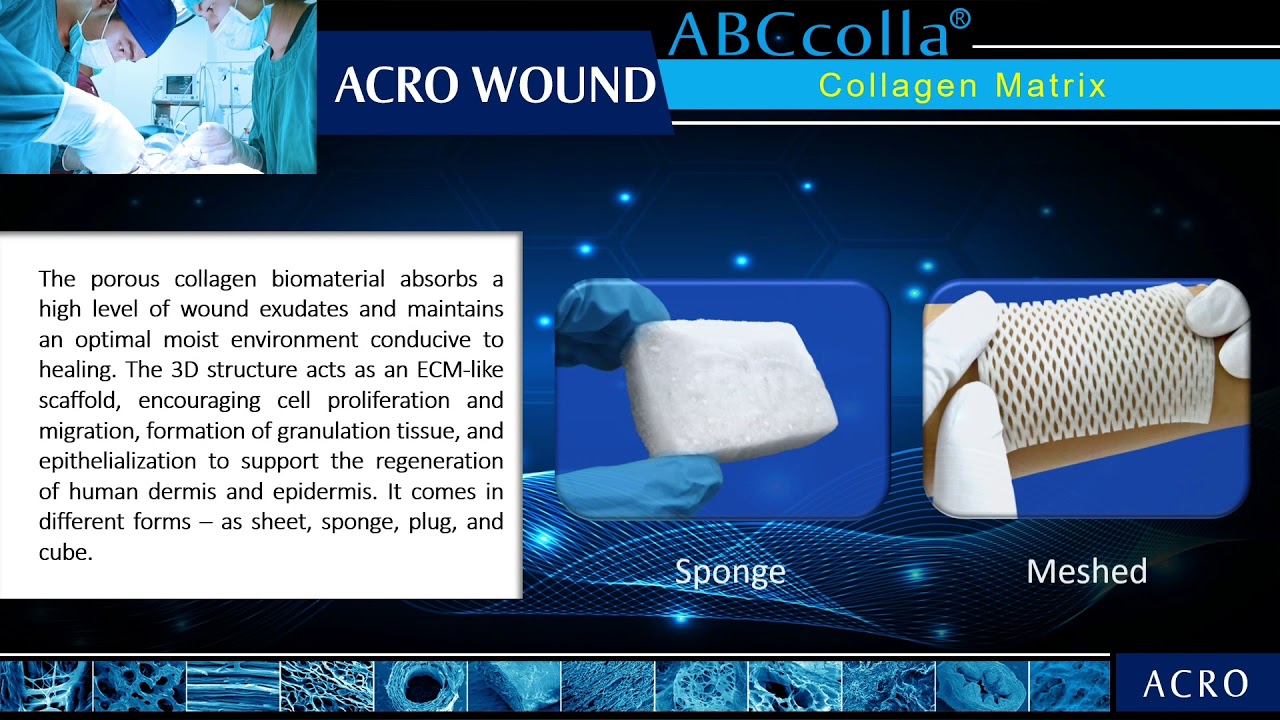 ABCcolla® Collagen Matrix 亞比斯‧可拉®膠原蛋白敷料 - YouTube