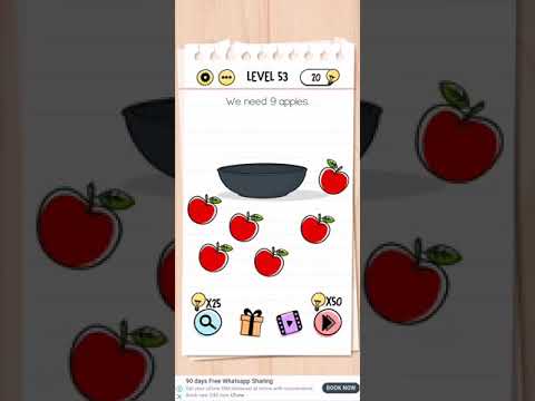 Brain test Level 53 we need 9 apples Walkthrough