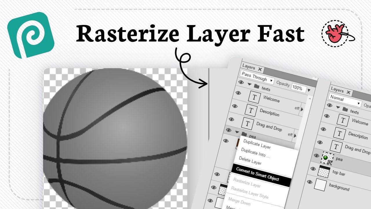 How to rasterize in Photopea (Simple Edit Trick) - YouTube