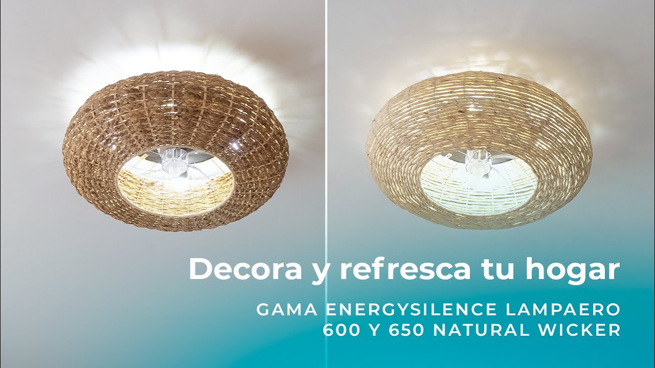 Gama de ventiladores EnergySilence LampAero 600 y 650 Natural Wicker