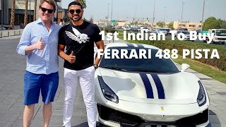 Ranjit sundaramurthy, he is the first indian to buy a ferrari 488
pista. this car finished in bianco italia (pearl white) with gold pin
stripe on outer st...