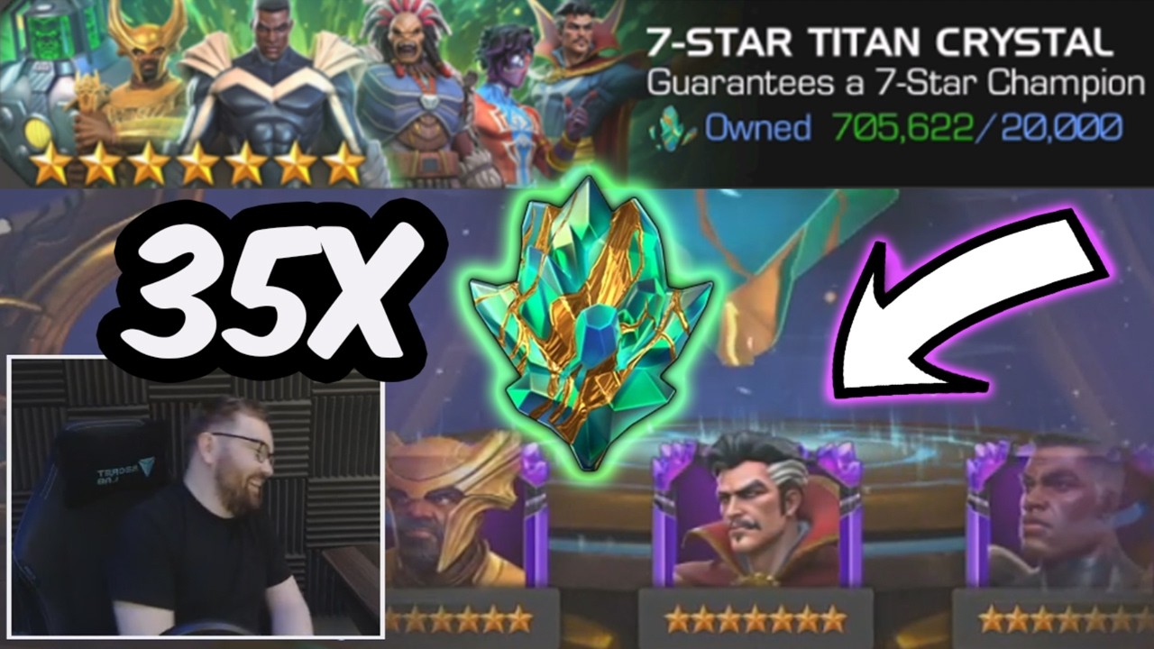 35x New March 7 Star Titan Crystal Opening - 700,000 Titan Shards - Marvel Contest of Champions