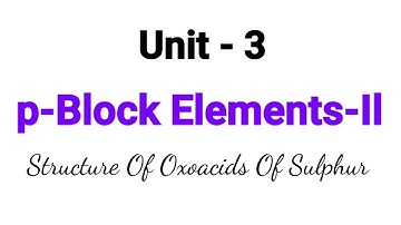 Structure of oxoacids of sulphur | p-Block Elements-ll | TN 12th Chemistry | Unit 3 | inTamil