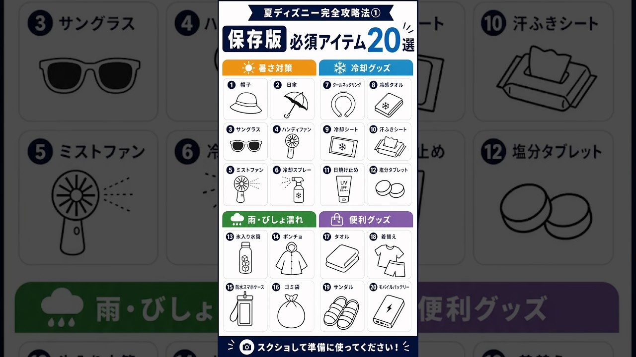 ディズニー猛暑対策グッズ20選! #ディズニー #ディズニーランド #ディズニーシー #disney #裏技