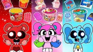 Random Red, Pink, Blue Food Mukbang | Poppy Playtime Chapter 3 Animation | ASMR Mukbang