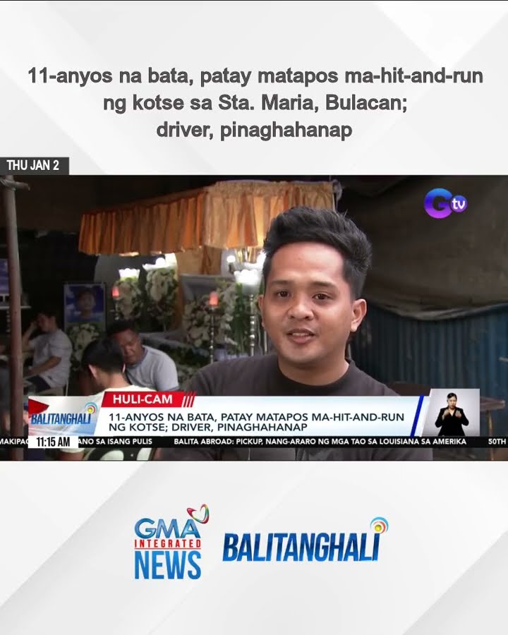 11-anyos na bata, patay matapos ma-hit-and-run ng kotse sa Sta. Maria, Bulacan;... | Balitanghali