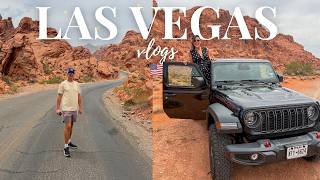 WE ALMOST GOT PULLED OVER IN VEGAS! 🚔😳 VALLEY OF FIRE ROAD TRIP, DINNER AT MON AMI GABI | VEGAS VLOG