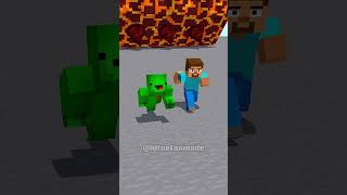 HELP Steve And Mikey &amp; JJ Running Away From Lava Boulder With His Girlfriends!