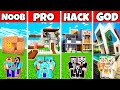 Minecraft Battle: Family NEW Prime House Build Challenge - Noob Vs Pro Vs Hacker Vs God