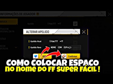 COMO DAR ESPAÇO NO NOME DO FREE FIRE ! COMO COLOCAR ESPAÇO INVISIVEL NO  NICK DO FREE FIRE ATUALIZADO 