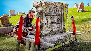 How I Leveled a 3,600 lb Headstone for an English Coal Miner's Family in Iowa
