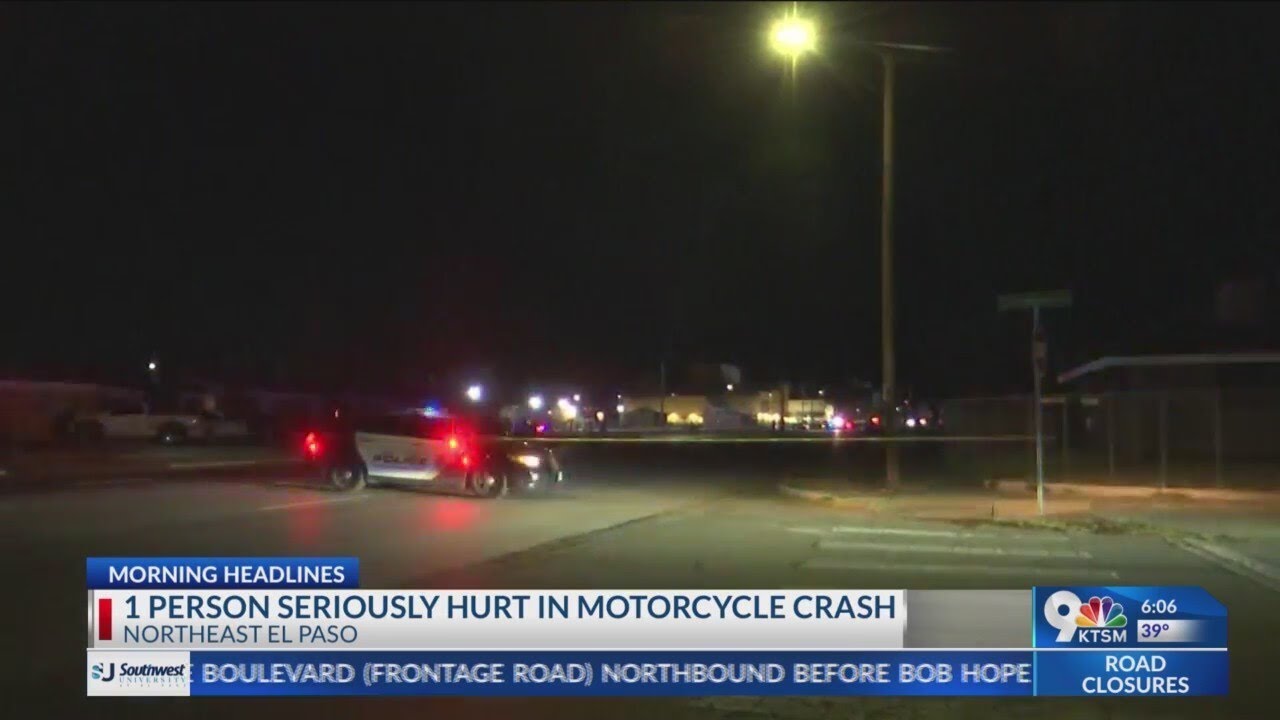 1 person seriously hurt in motorcycle crash in Northeast El Paso - YouTube