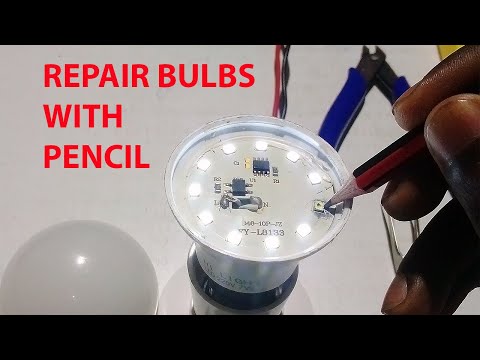 How to REPAIR an LED lamp WITHOUT A SOLDERING IRON- With Pencil Do-it-yourself LED lamp repair.